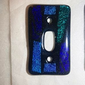 Fused Glass Art: single light switch cover